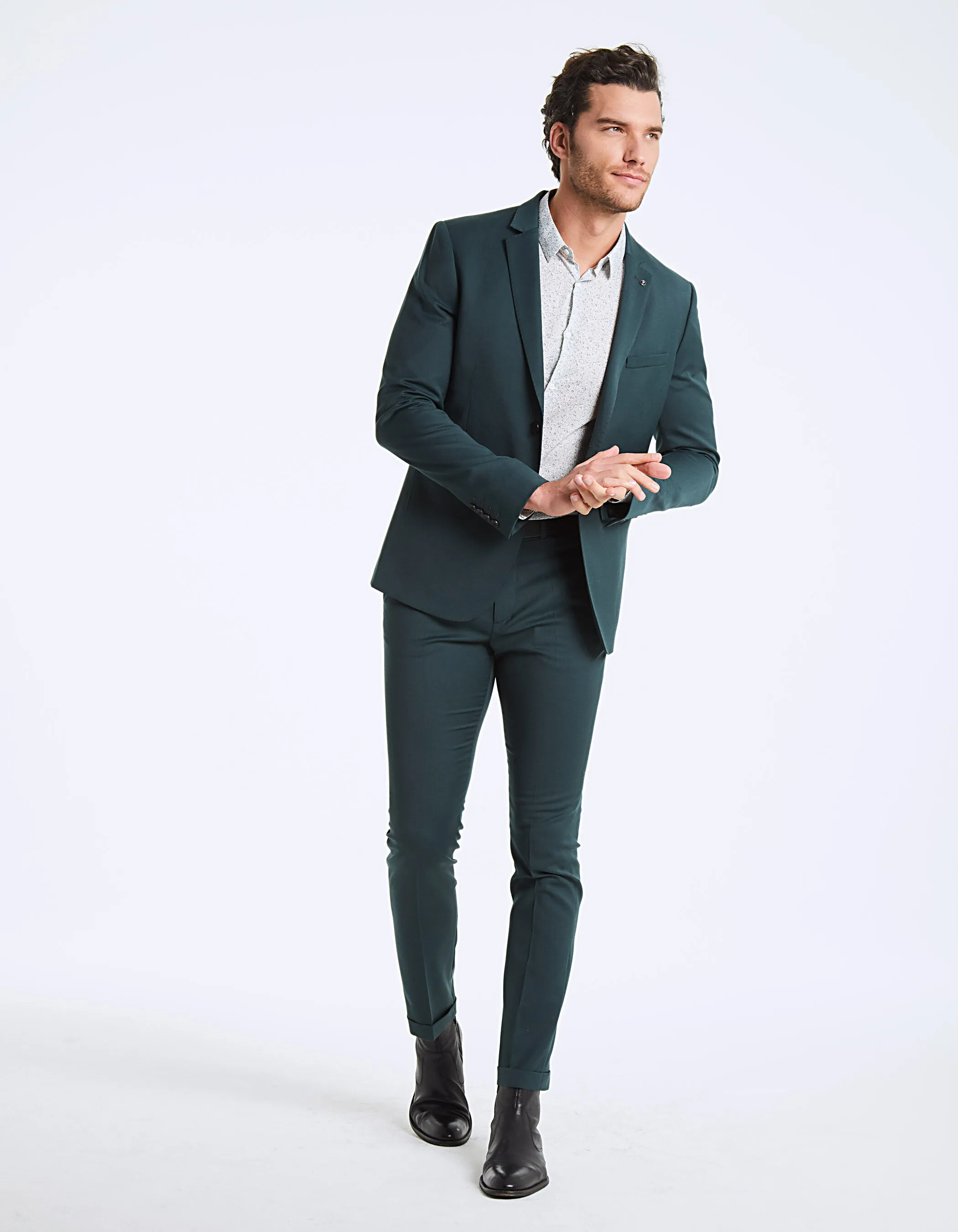Veste de costume blue green Travel Suit Homme